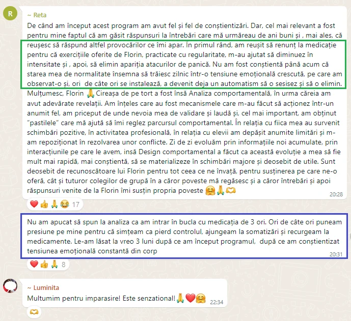 Testimonial cursant