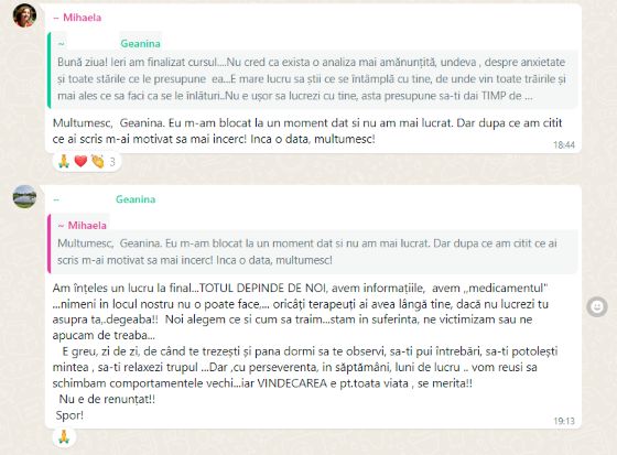 Testimonial cursant MI 26